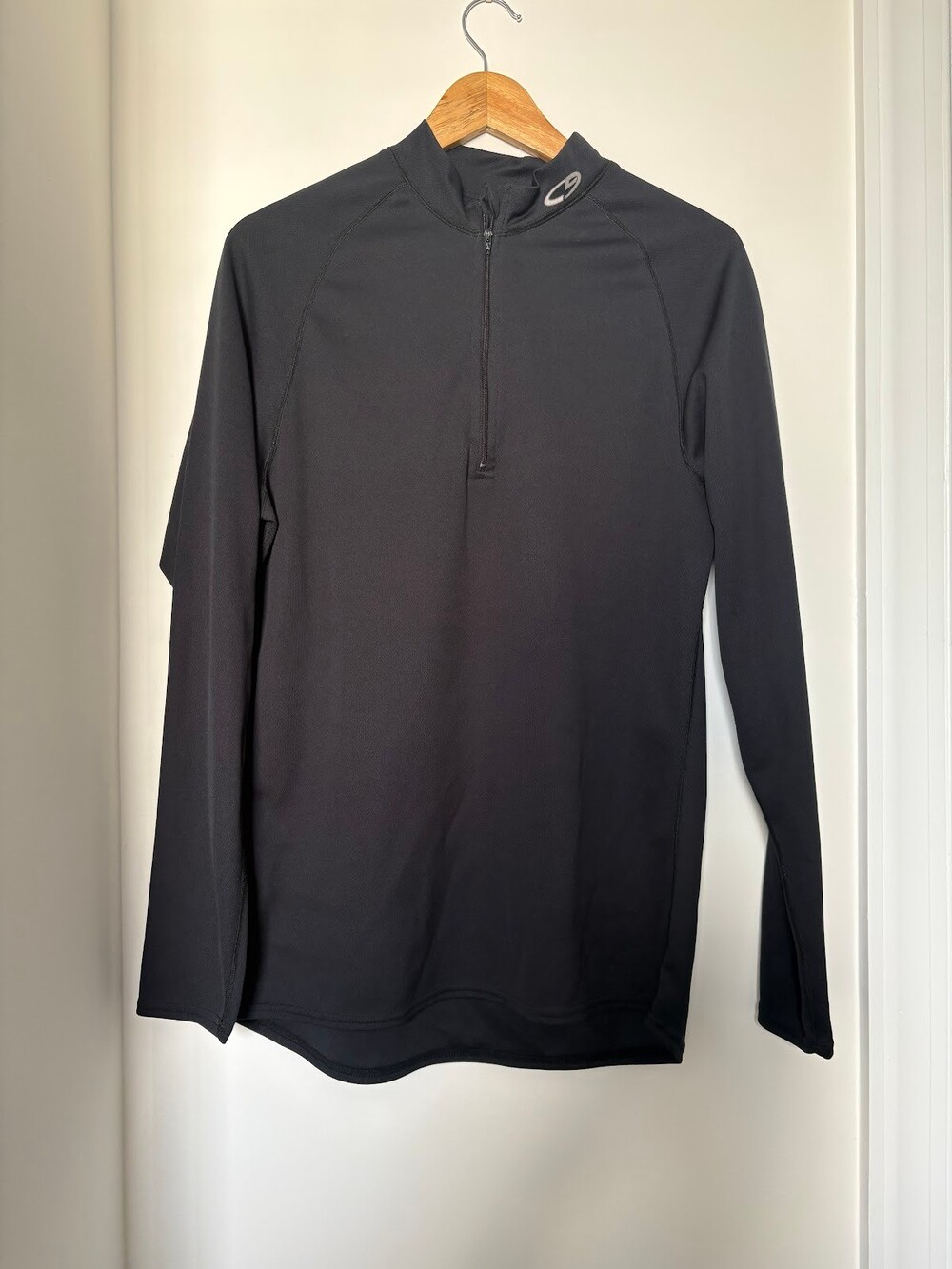 C9 Champion Quarter Zip Long Sleeve Pullover Black Men's L